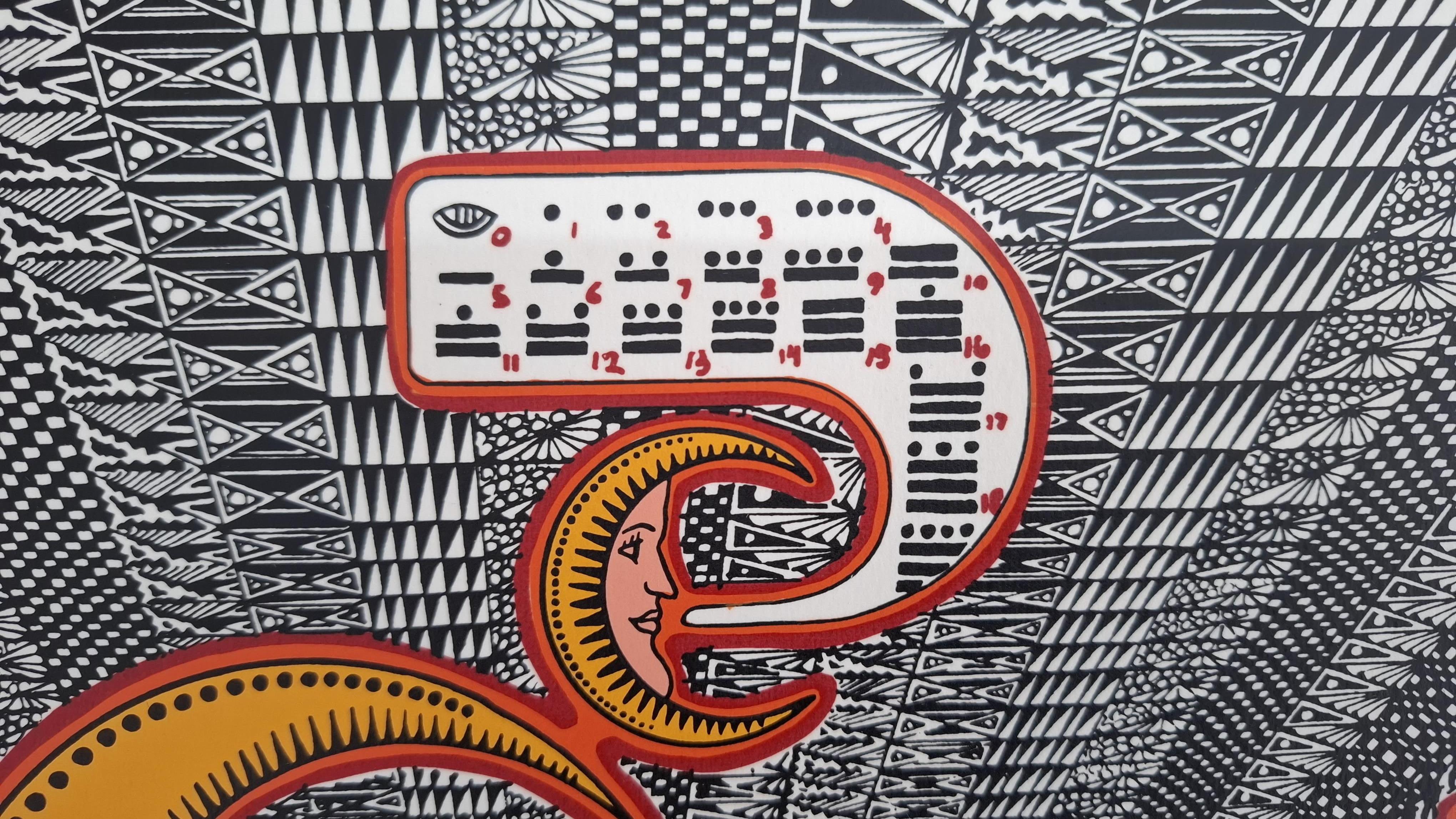 Calendario Maya II - Gray Animal Print by Pedro Friedeberg