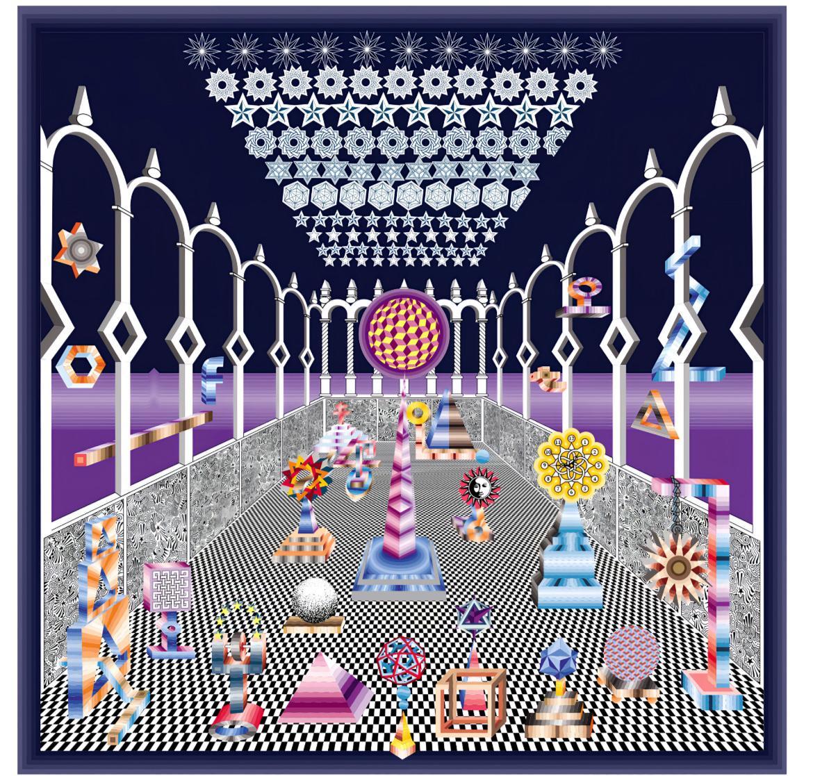 Pedro Friedeberg Abstract Print - Ceremonia del cacao Melquizedek