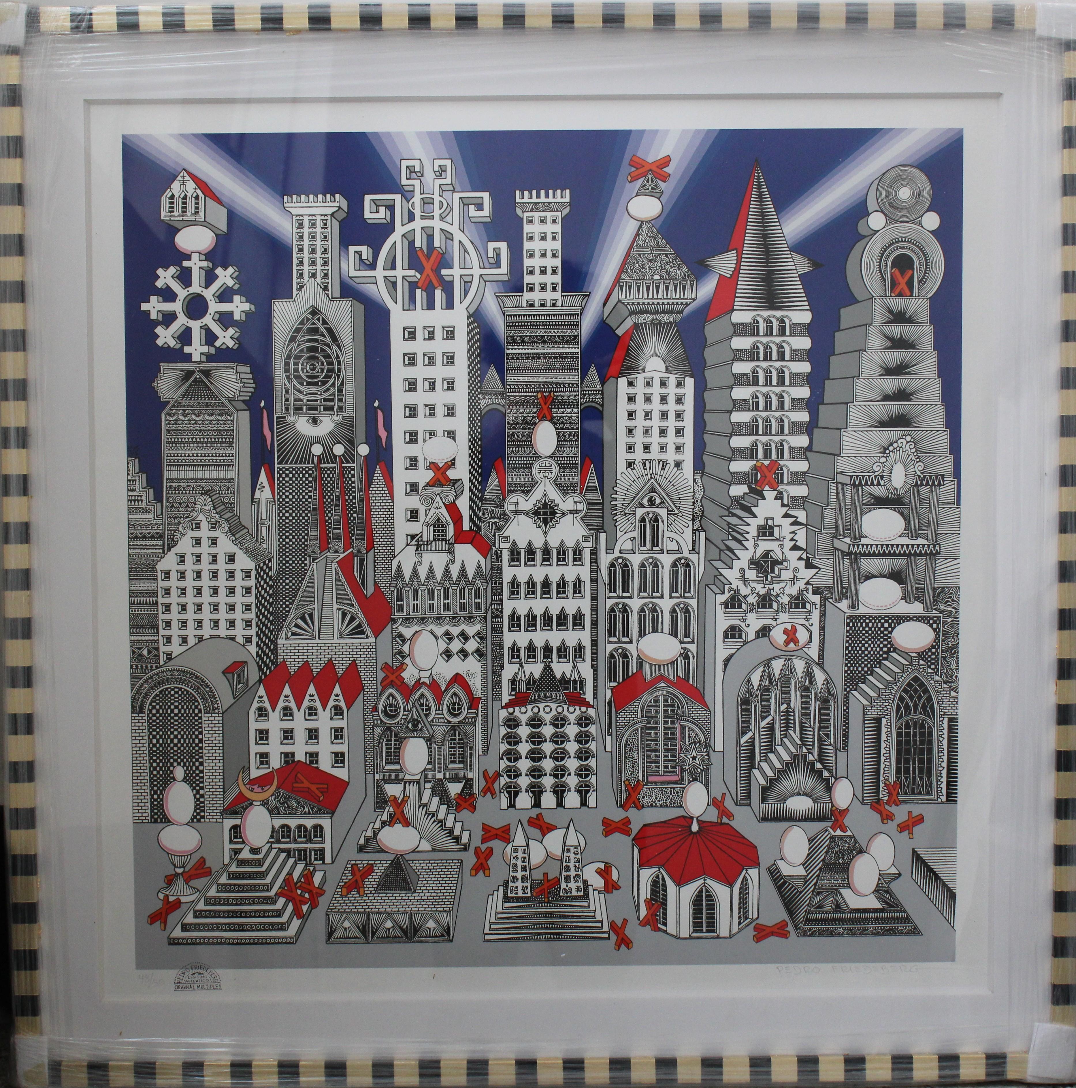 Ciudad de Medio Millon y 25 Huevos Duros Giclée Print, Surrealist Art