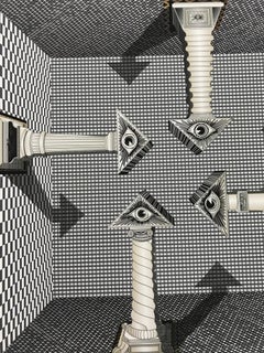 "Cíclopes" Cyclops - surrealist geometric print, perspective, optic illusion