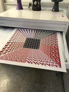 "Ejército del amor" pattern, red, contemporary, mexican, graphic