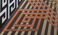Encuentro de Dos Mundos, serigrafia Op Art di Pedro Friedeberg