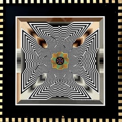 "Flash Solar" psicodélico, contemporáneo, surrealista, formas geométricas, patrones