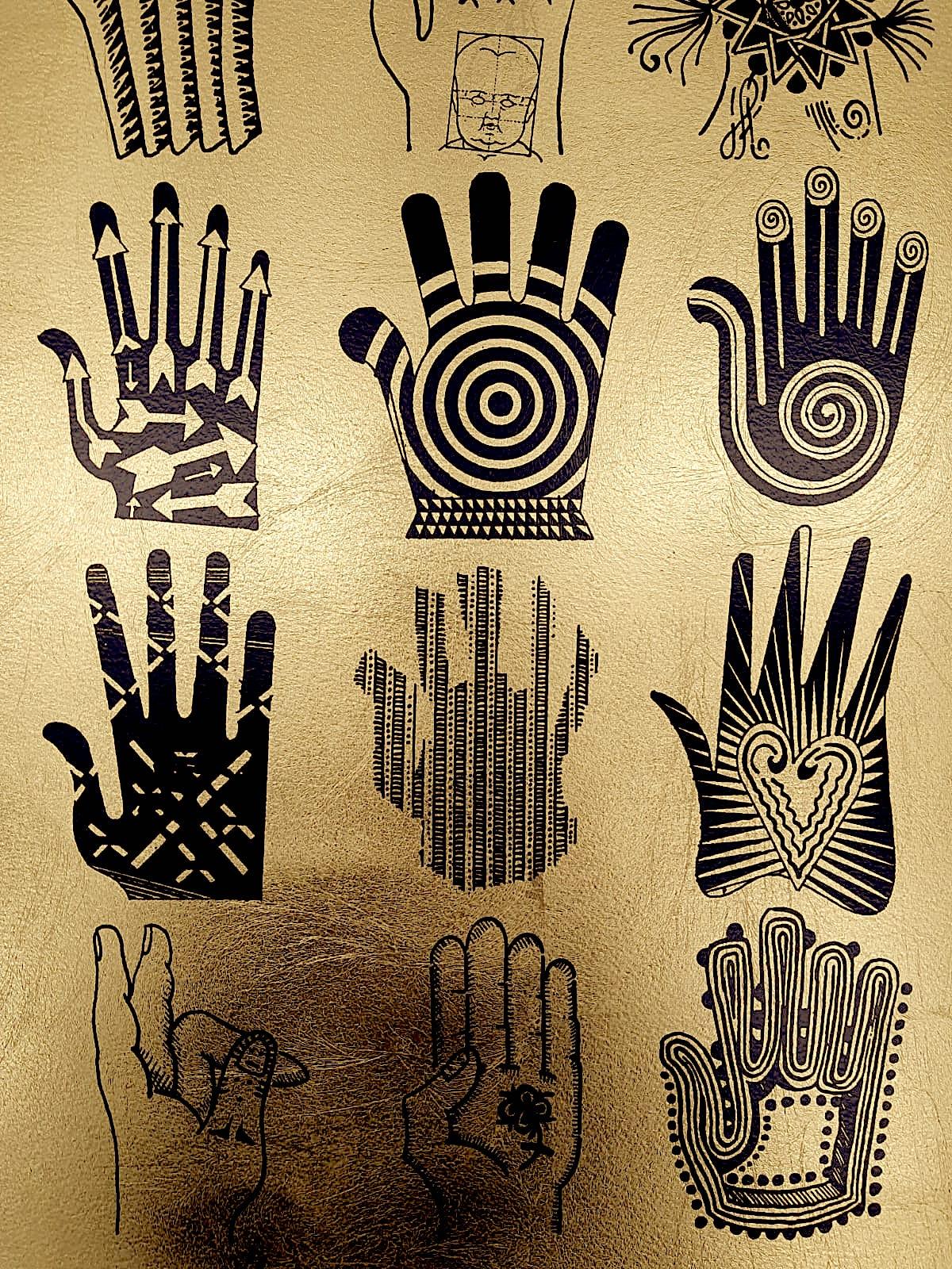 Golden hands - Print by Pedro Friedeberg