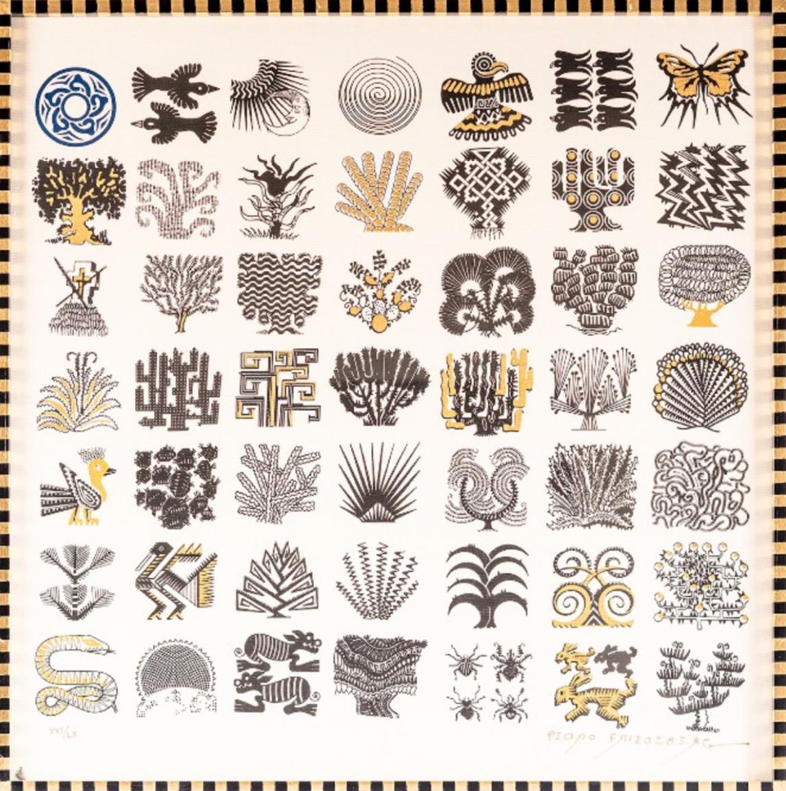 "Jardín Botánico" graphic, nature, pattern, geometric - Print by Pedro Friedeberg