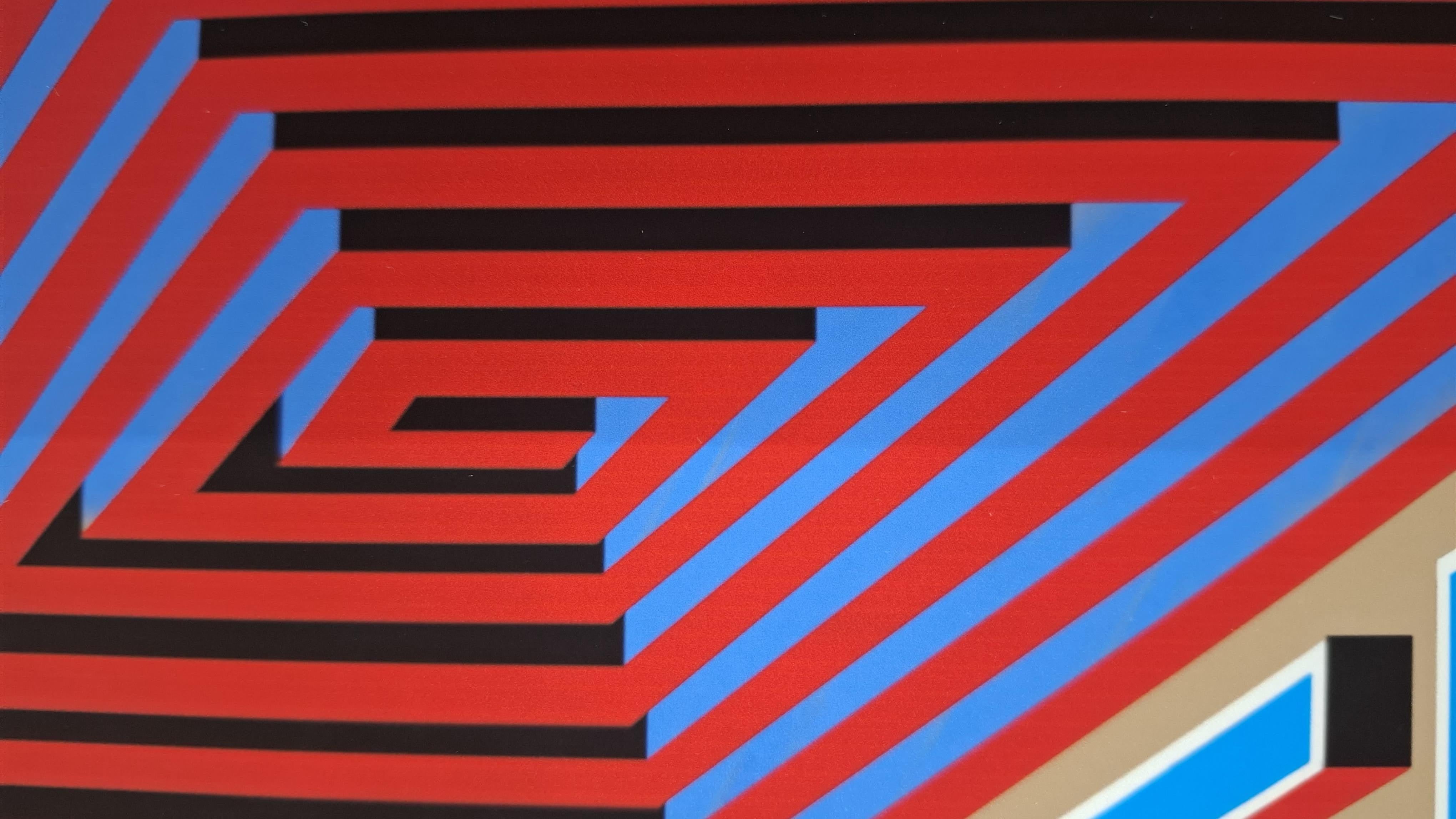 Laberinto Serpentino - Beige Figurative Print by Pedro Friedeberg