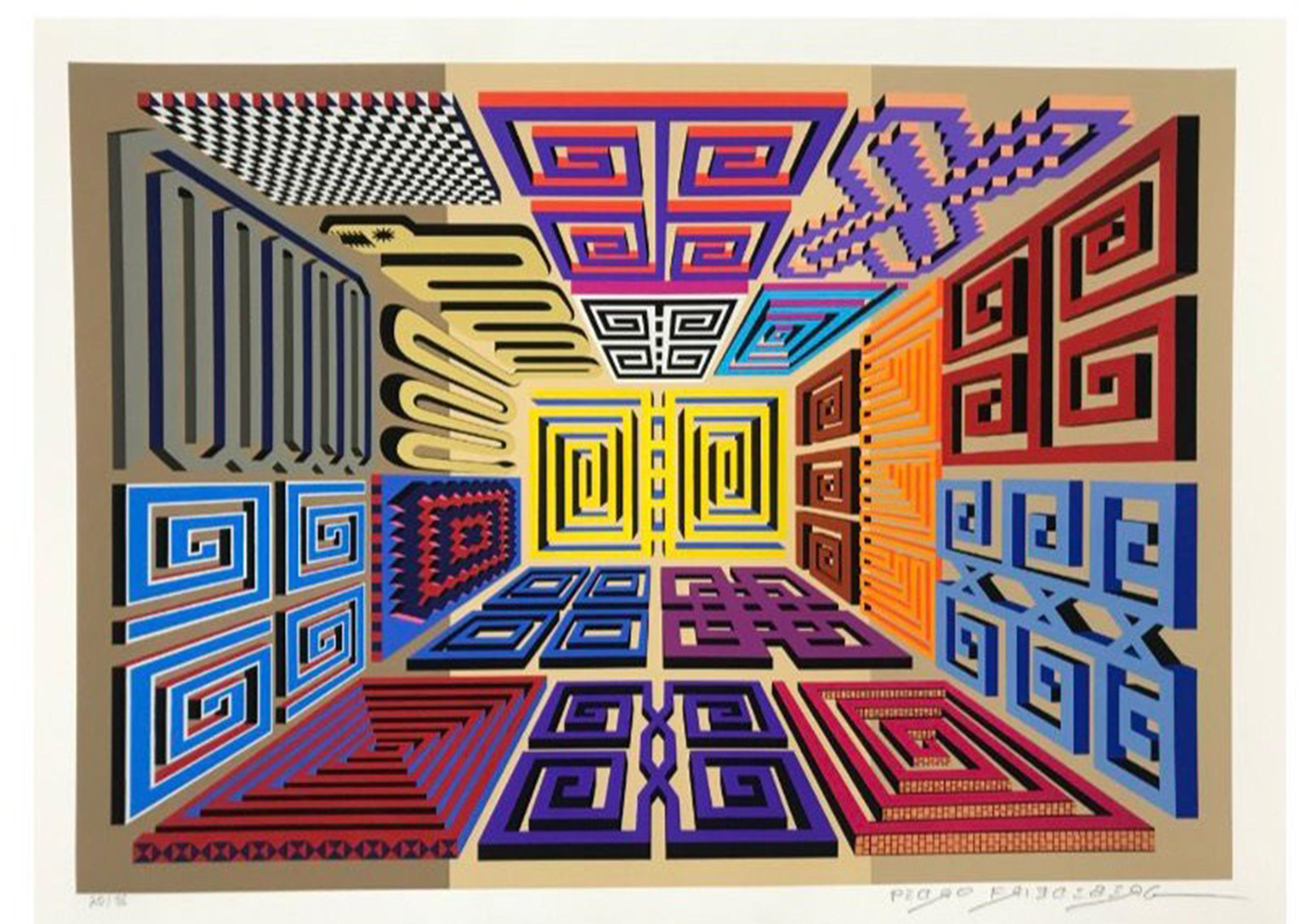 Laberinto Serpentino Screen Print, Abstract Geometric, 2010+, Unframed