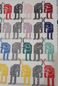 Loteria Canina Giclée Print, Surrealist Style, Framed, 1970s, Signed