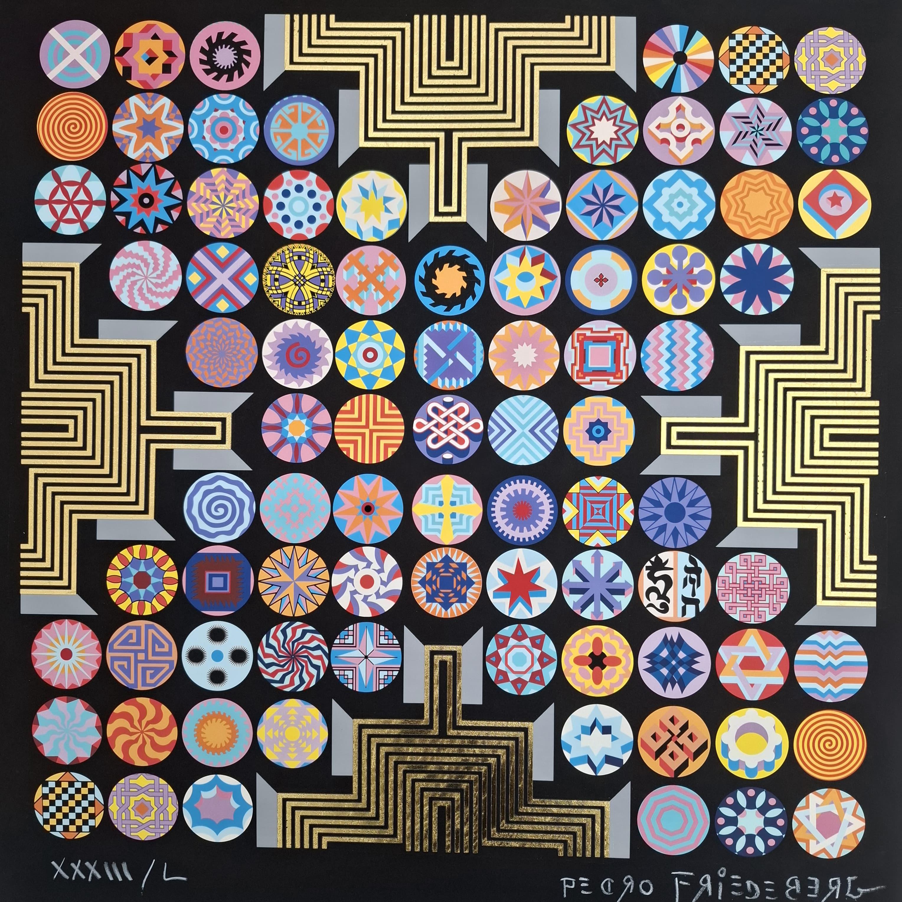 Pedro Friedeberg Figurative Print - Medallas III