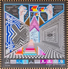 "Observatorio planetokirómano" surréaliste, mexicain, contemporain, coloré.