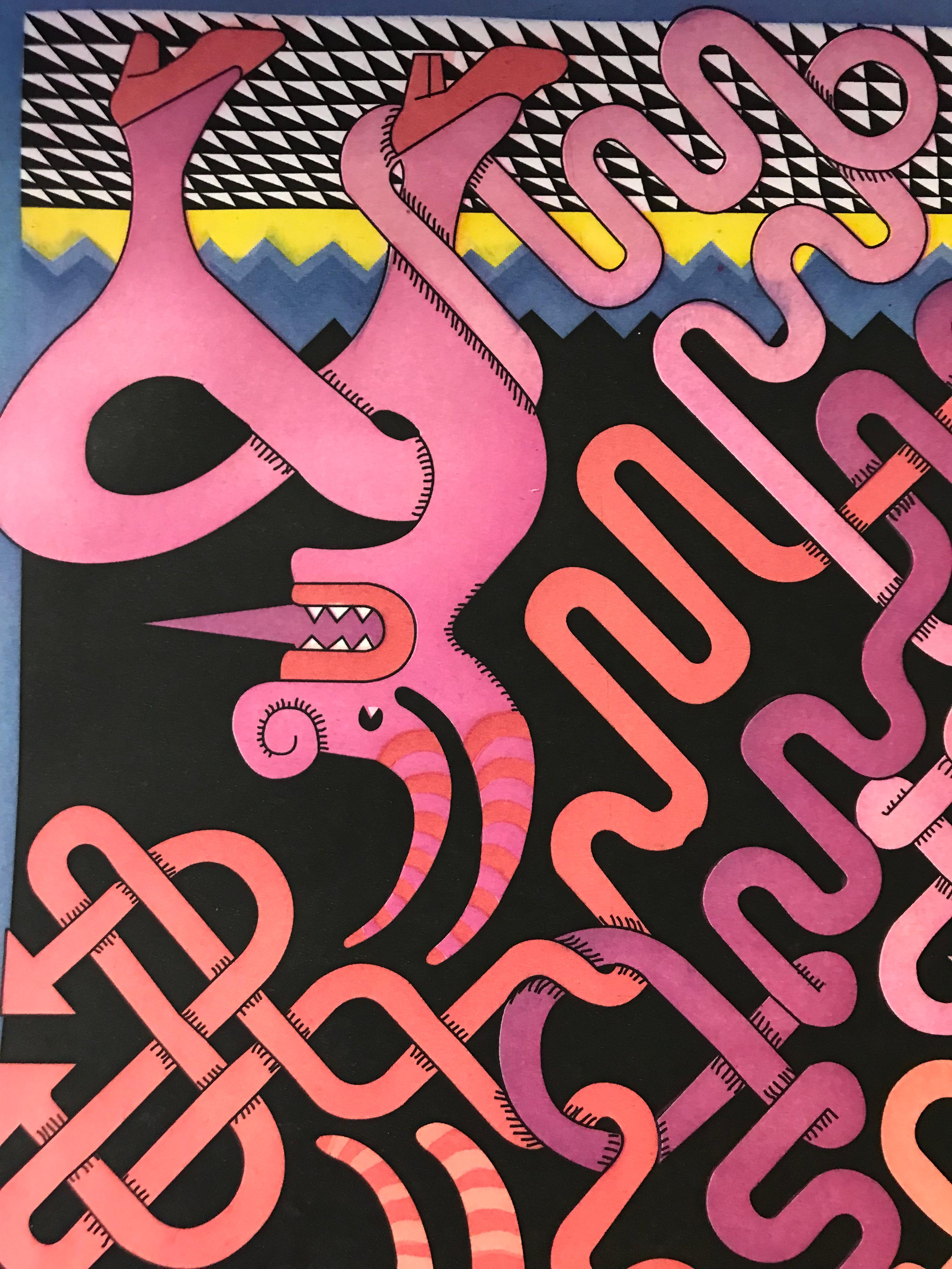 Olores Nauseabundos (Braun), Figurative Print, von Pedro Friedeberg
