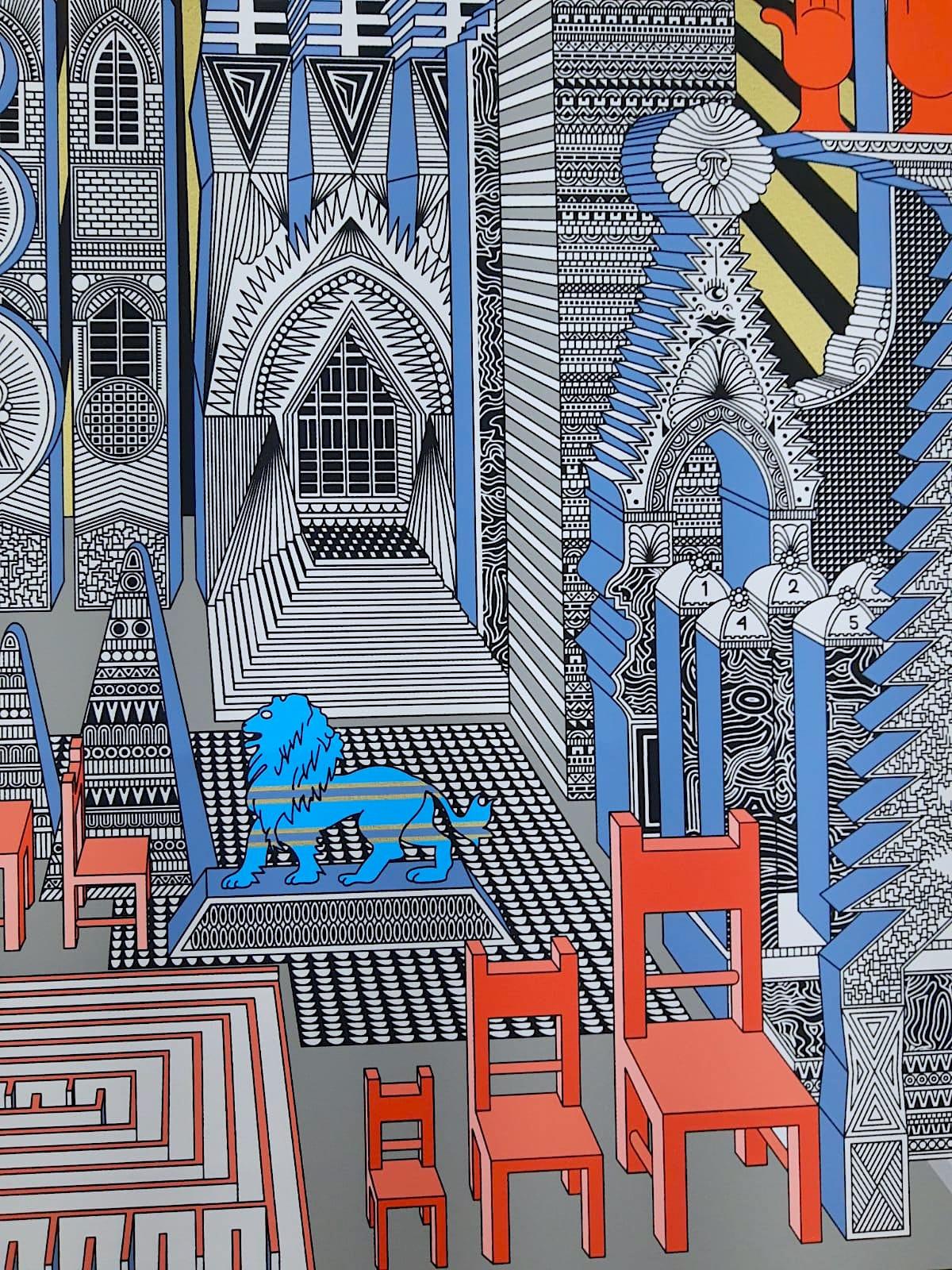 Panóptico y laberintos - Print Surrealista de Pedro Friedeberg