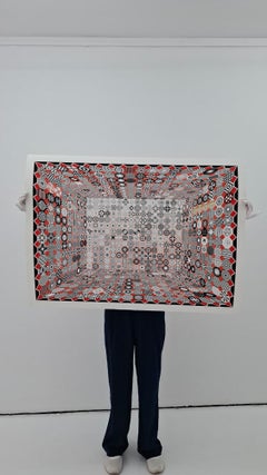 Red Clairvoyance, Digital Print, 80 x 110 cm , Mexican Op Art, 2023
