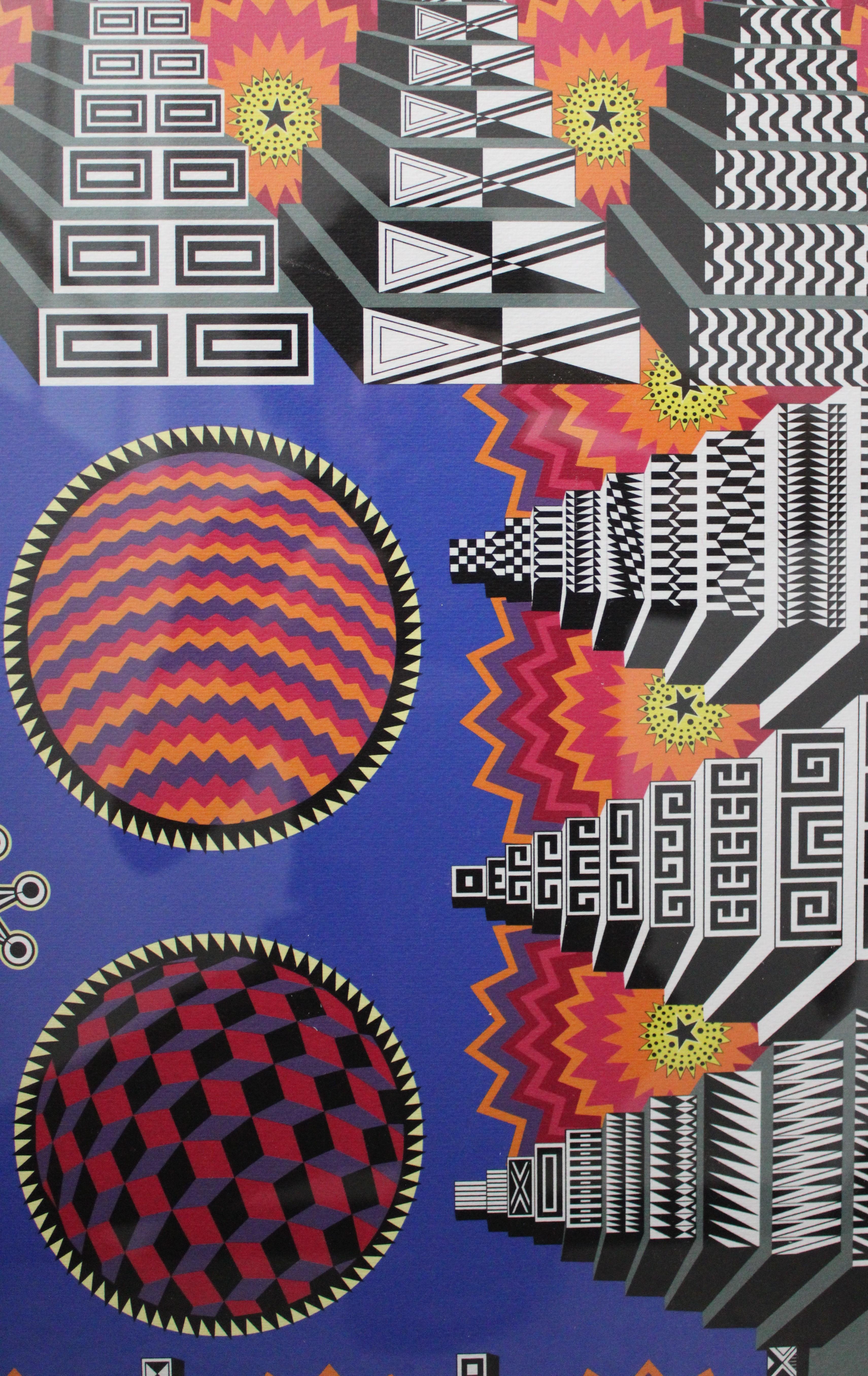 Soles de Ninive - Gray Abstract Print by Pedro Friedeberg