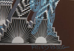 Teatro Microbiotico, Geometric Op Art Screenprint by Pedro Friedeberg