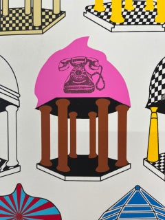 Temples of Friendship, Serigraphy, 75 x 75 cm, Mexican Op Art, 2023