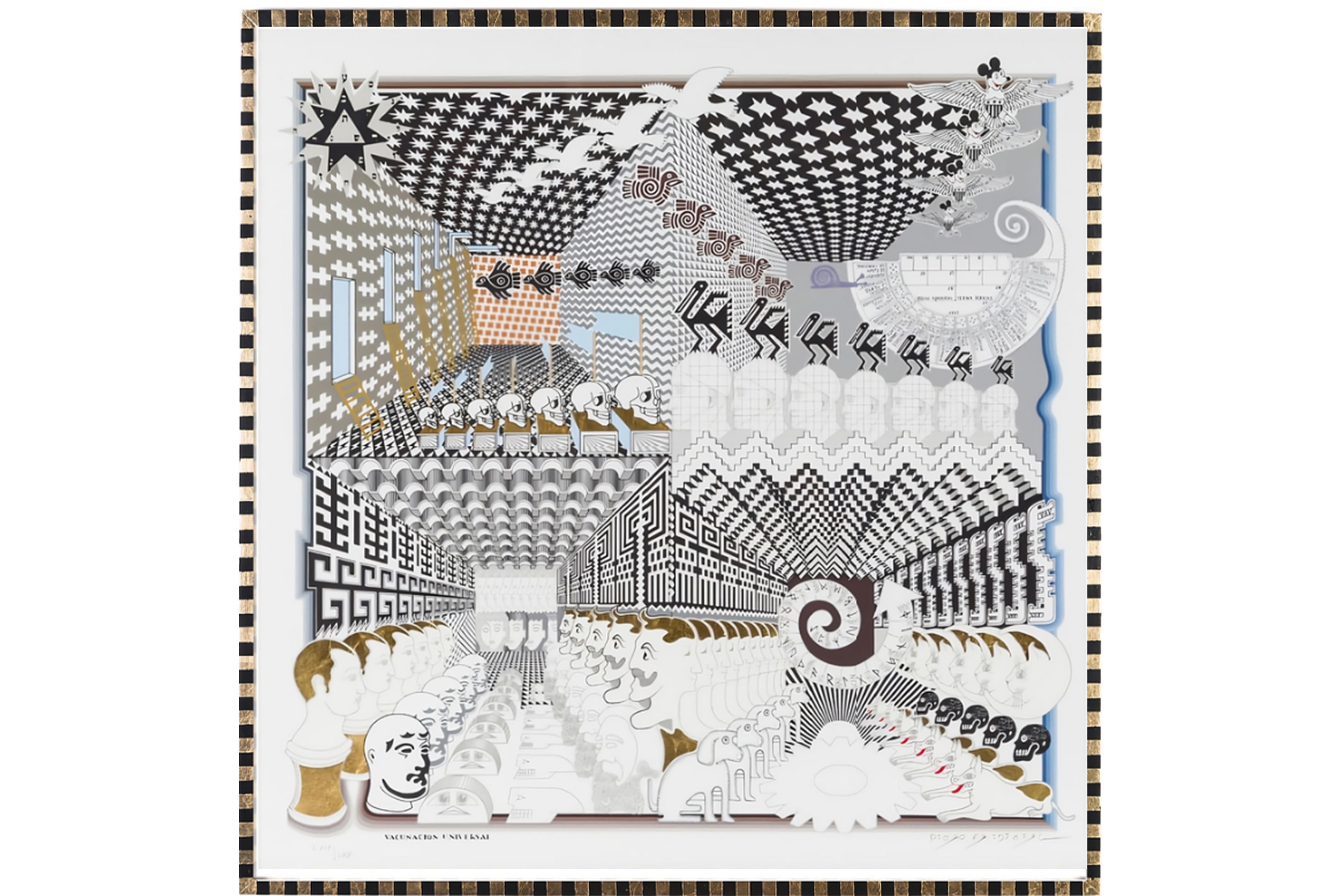 Pedro Friedeberg Abstract Print - Vacunación Universal