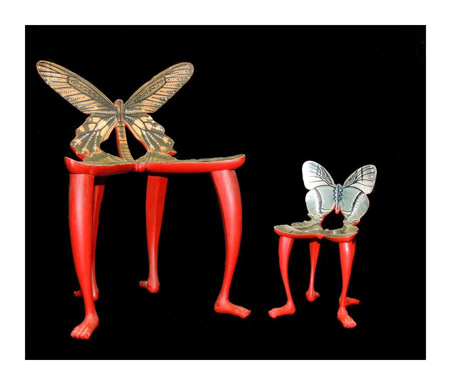 Pedro Friedeberg Original Butterfly Chair Sculpture Painting Signed Artwork Rare For Sale 1