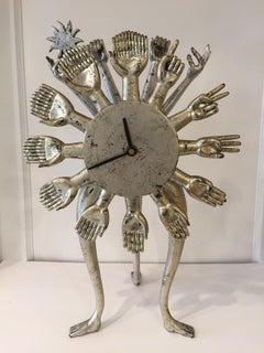 Pedro Friedeberg Silver Gilt Vintage Hand Clock