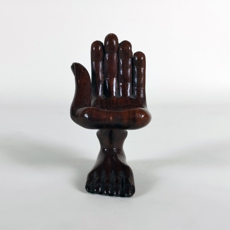 A rare 1970's miniature carved wood 