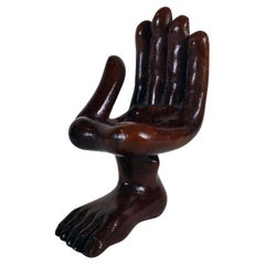 Pedro Friedeberg Miniature Hand, Chair Wood Sculpture