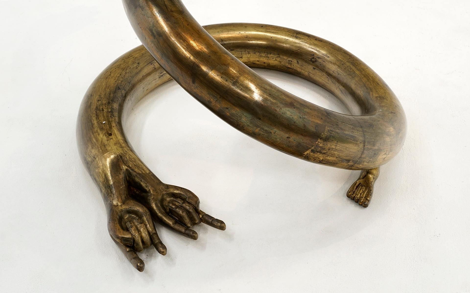 Pedro Friedeberg Snake Bar / Server / Table / Candle Holder / Sculpture, Signed For Sale 2