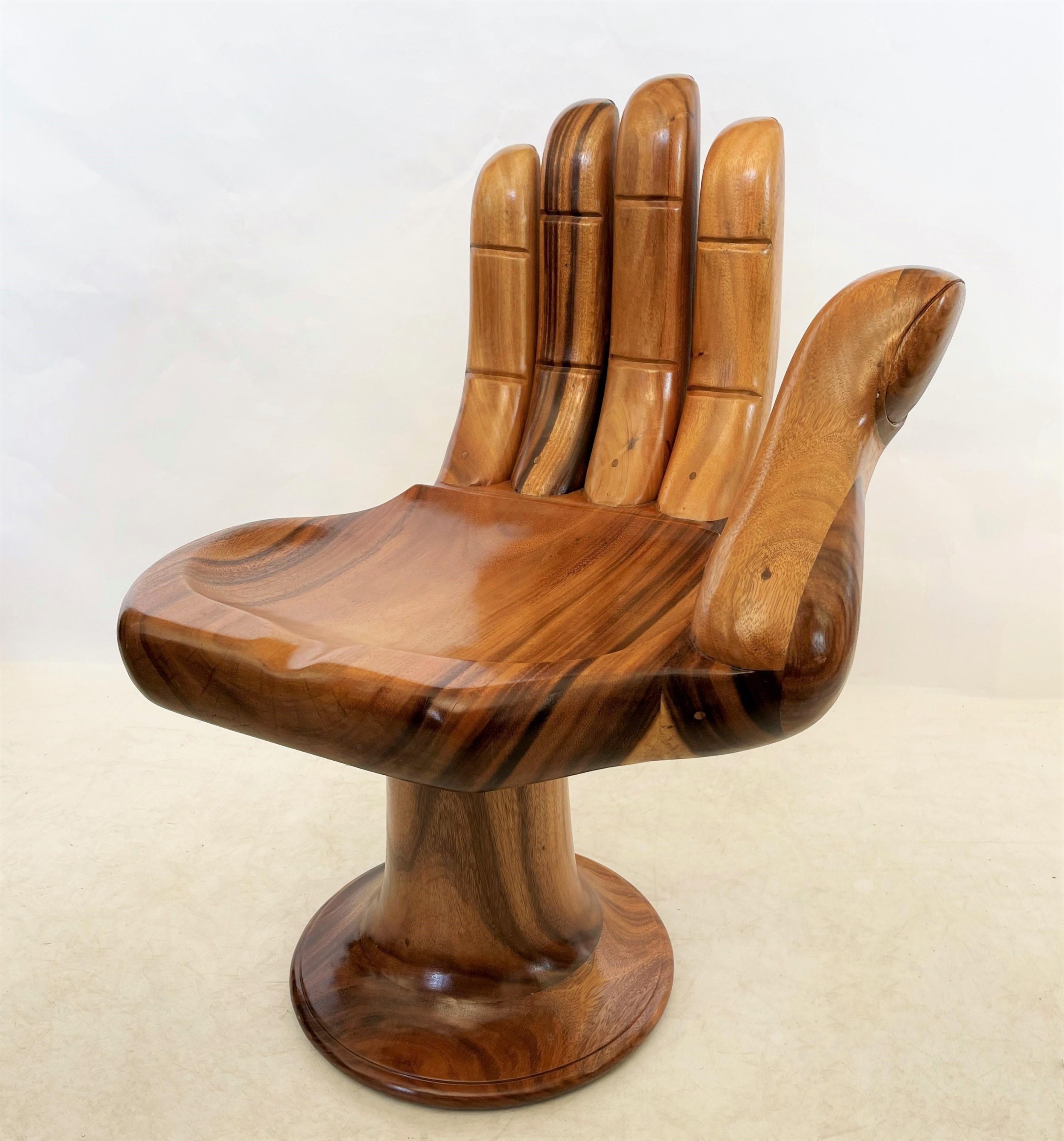 Modern Pedro Friedeberg Style Carved Hand Chair Sculpture For Sale