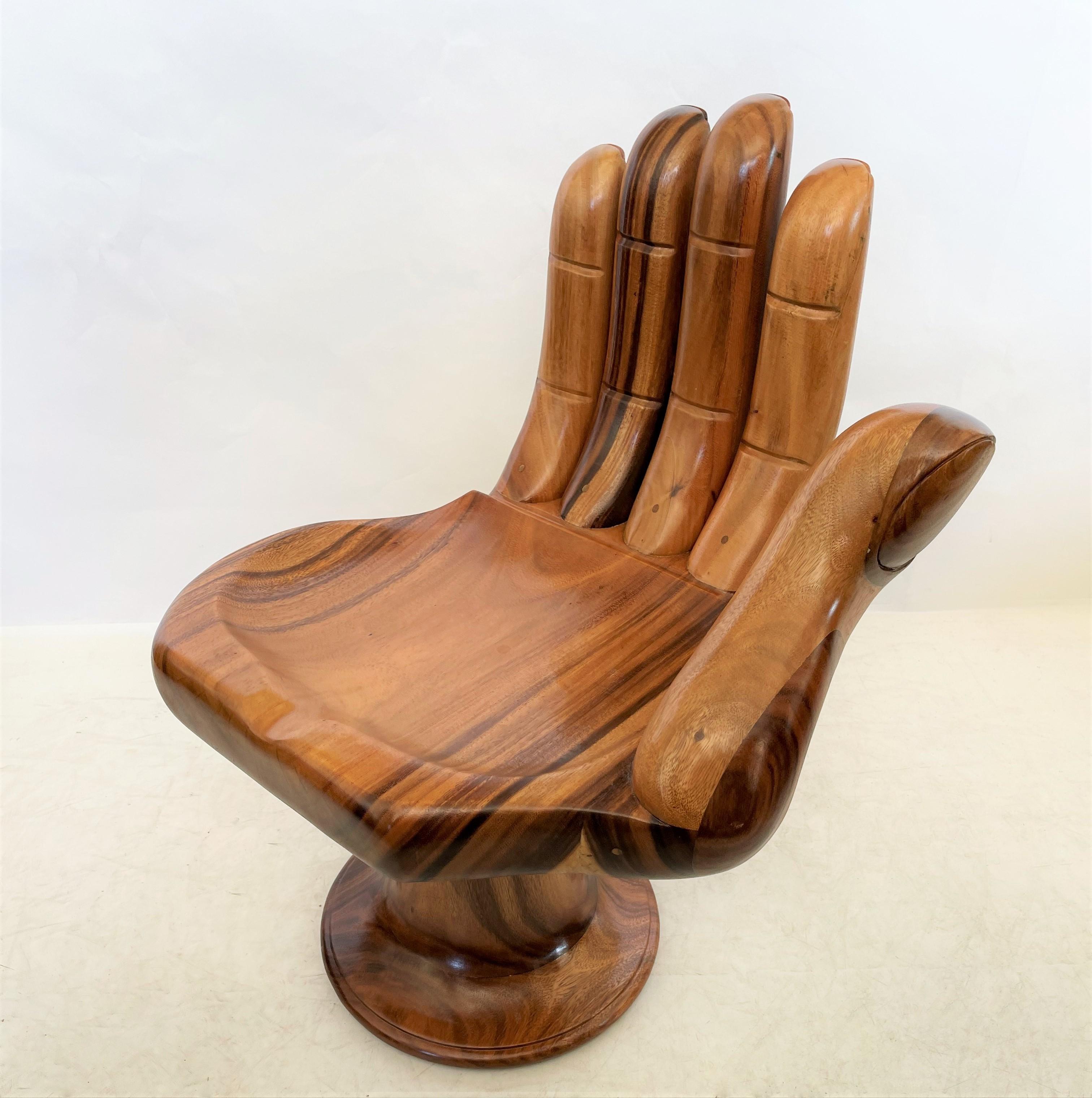 Pedro Friedeberg Style Carved Hand Chair Sculpture In Good Condition For Sale In Dallas, TX