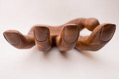 Pedro Friedeberg Style Wood Hand Sculpture, Large Table Ornament. Vintage