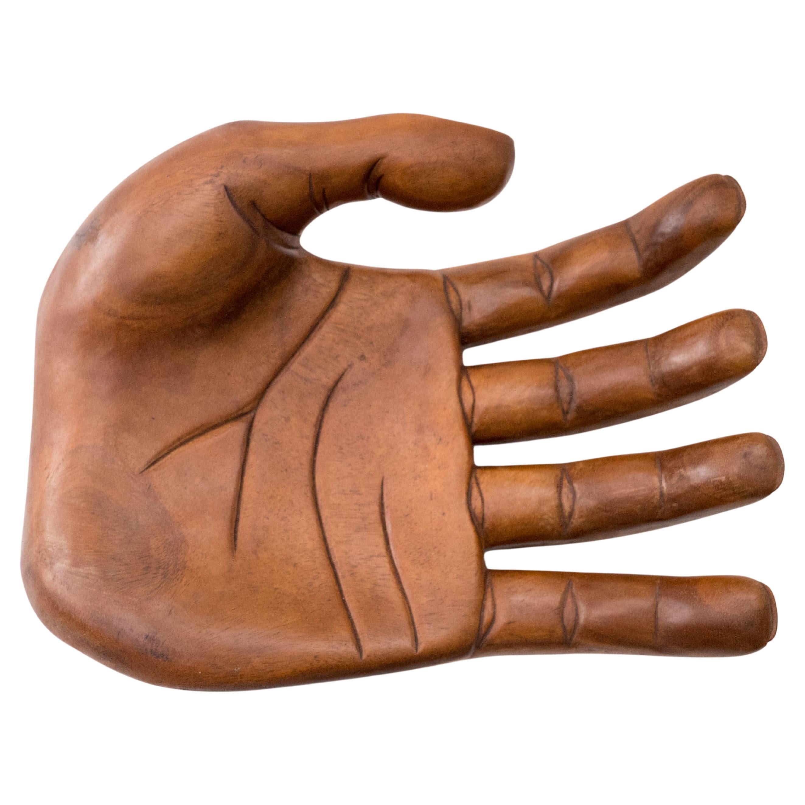 Escultura manual de madera estilo Pedro Friedeberg, adorno de mesa grande. Vintage