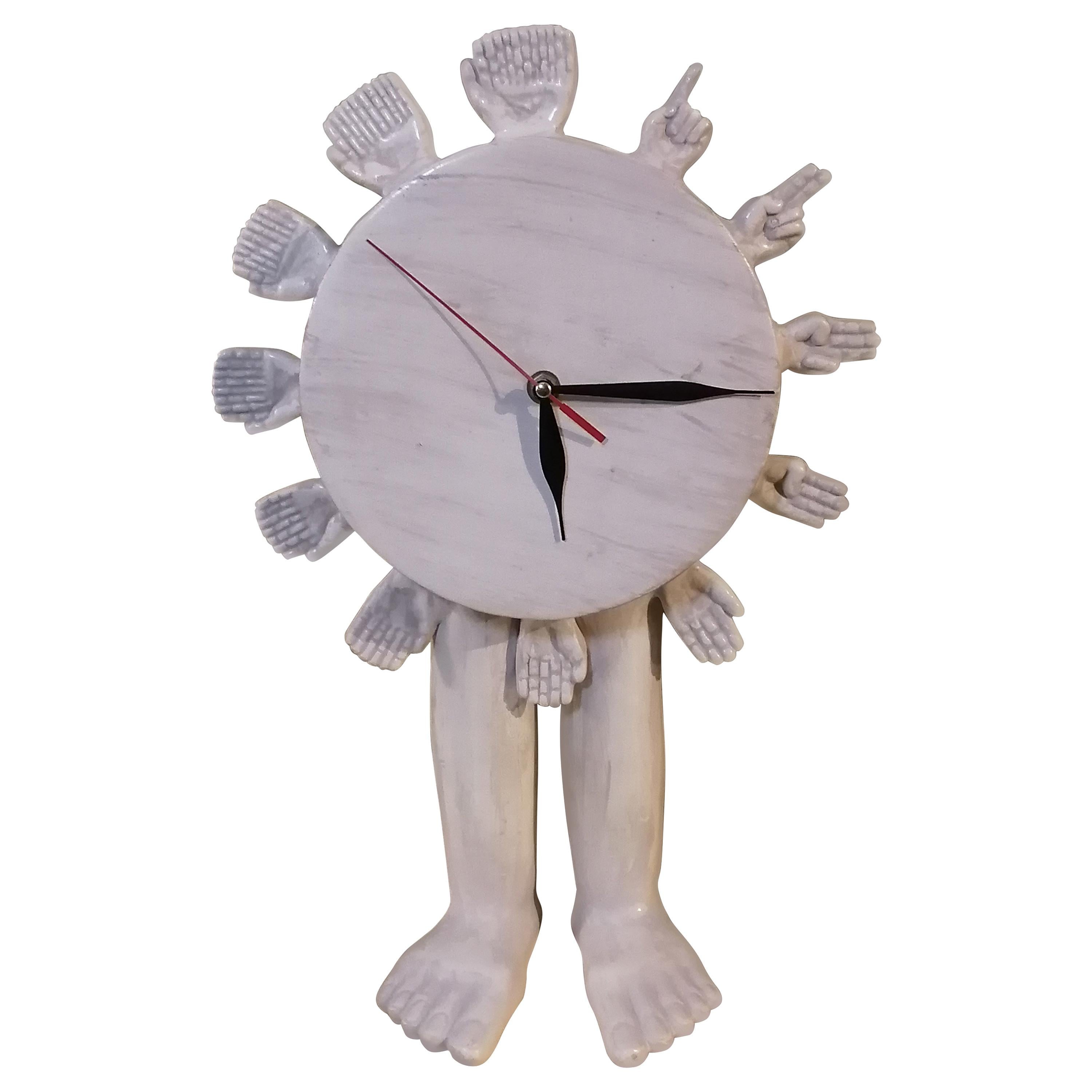 Pedro Friedeberg Surrealistic Sculptural Ceramic Mantel Clock