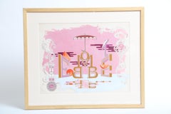 Aquarelle/ gouache de Pedro Friedeberg sur panneau d'artiste