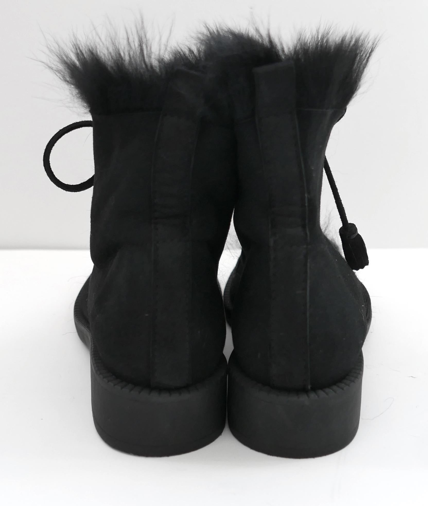 Pedro Garcia Botines Planos Forrados de Piel de Oveja Negros en venta 1