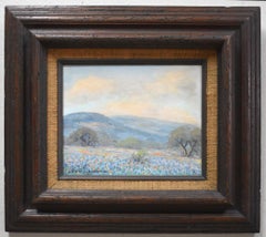 Vintage "BLUEBONNET HILL" TEXAS HILL COUNTRY FRAMED 15.75 X 17.75