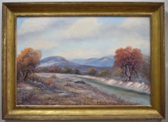 Vintage "HILL COUNTRY CREEK" TEXAS AUTUMN FRAMED 30.5 X 42.5