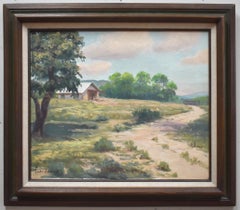 Vintage "HILL COUNTRY HOME" TEXAS FRAMED 27.25 X 31.25 TEXAS HILL COUNTRY 