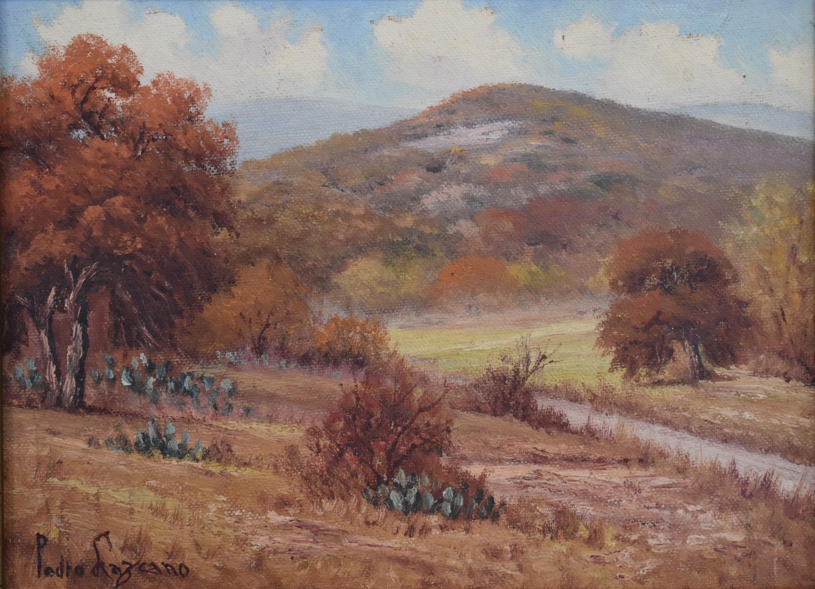 Pedro Lazcano Landscape Painting - "Hills of Bandera Texas"  Hill Country Scene 