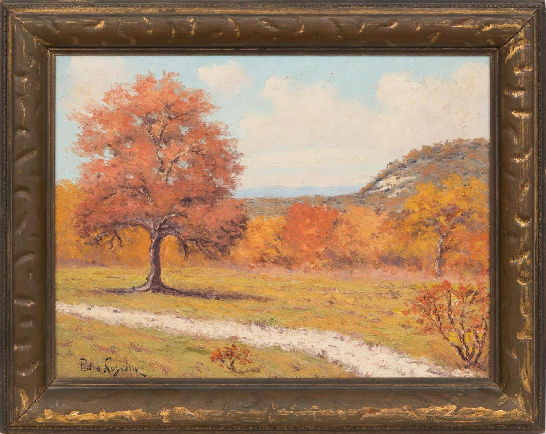 Pedro Lazcano Landscape Painting - "Texas Autumn"  Texas Hill Country Scene 