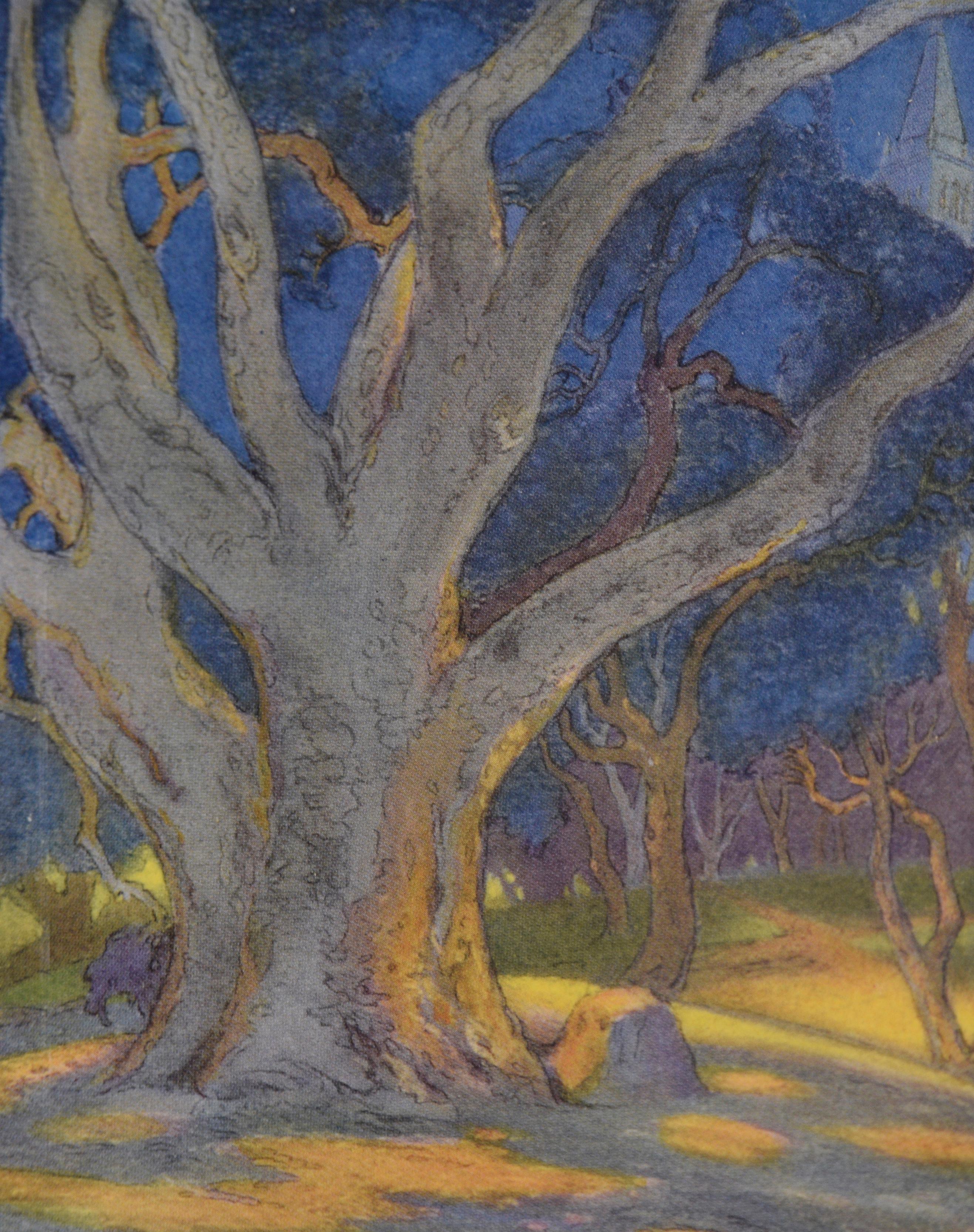 „Henry Morse Stephens Memorial Oak“ - 1921 UC Berkeley Jahrbuch Farblithographie der UC Berkeley (Amerikanischer Impressionismus), Photograph, von Pedro Lemos
