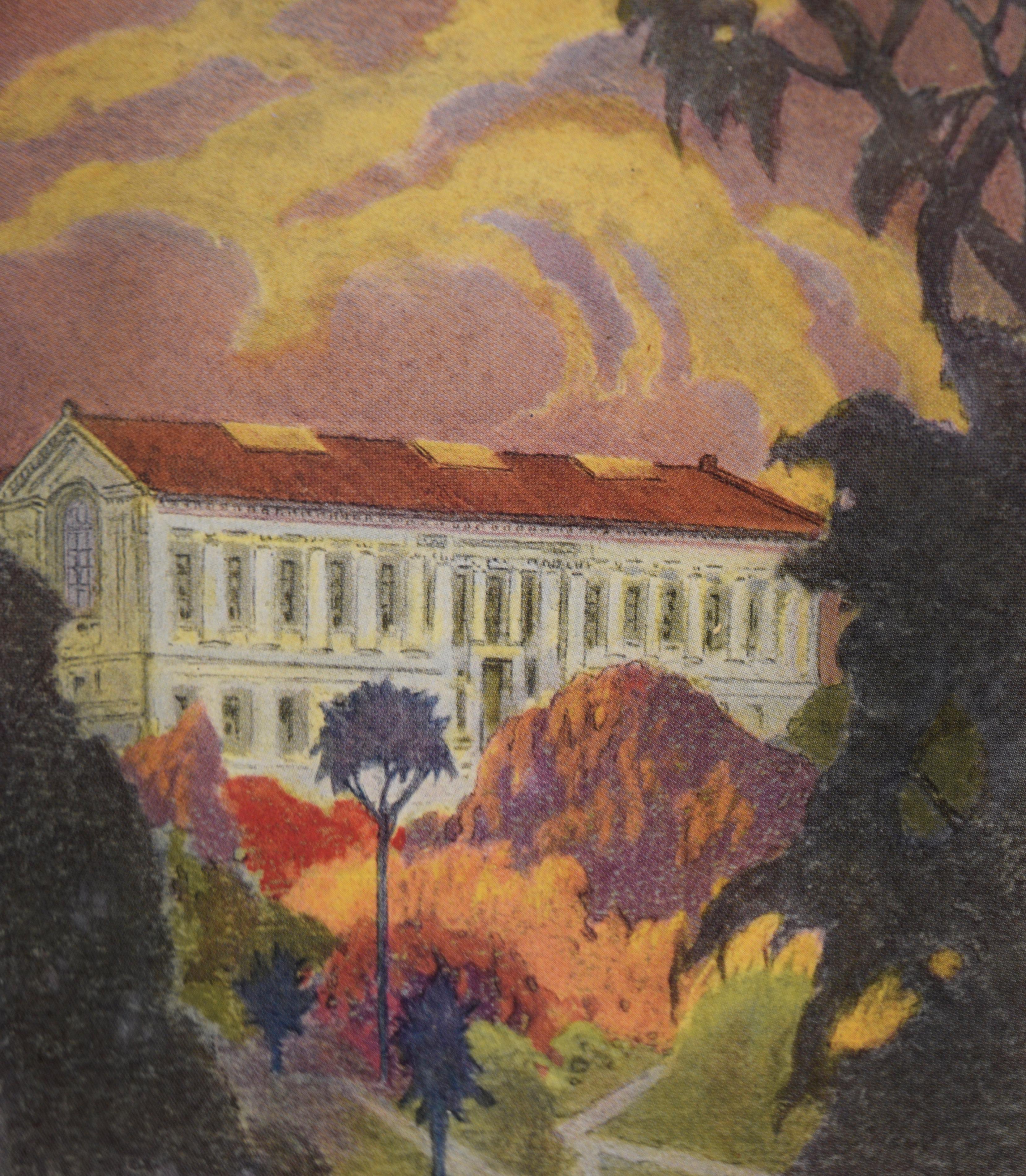 « La bibliothèque des jardins botaniques »  - 1921 UC Berkeley Yearbook Lithographie - Print de Pedro Lemos