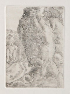 Recuerdos de la Violencia, Signed Latin Folk Etching by Pedro Nel Gomez