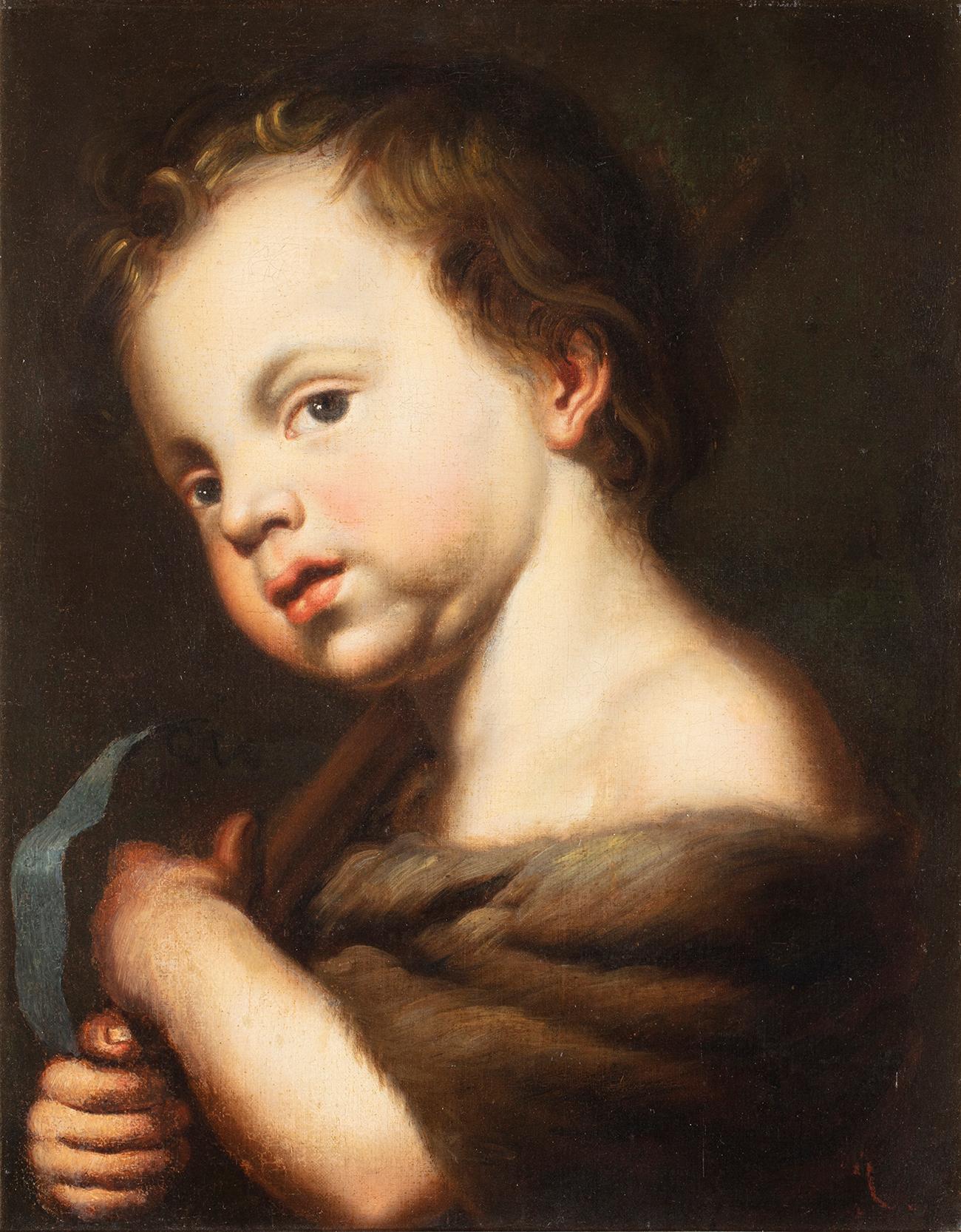 17th Century by Pedro Nunez Portrait of a Child Oil on Canvas - Painting by Pedro Nuñez de Villavicendio 