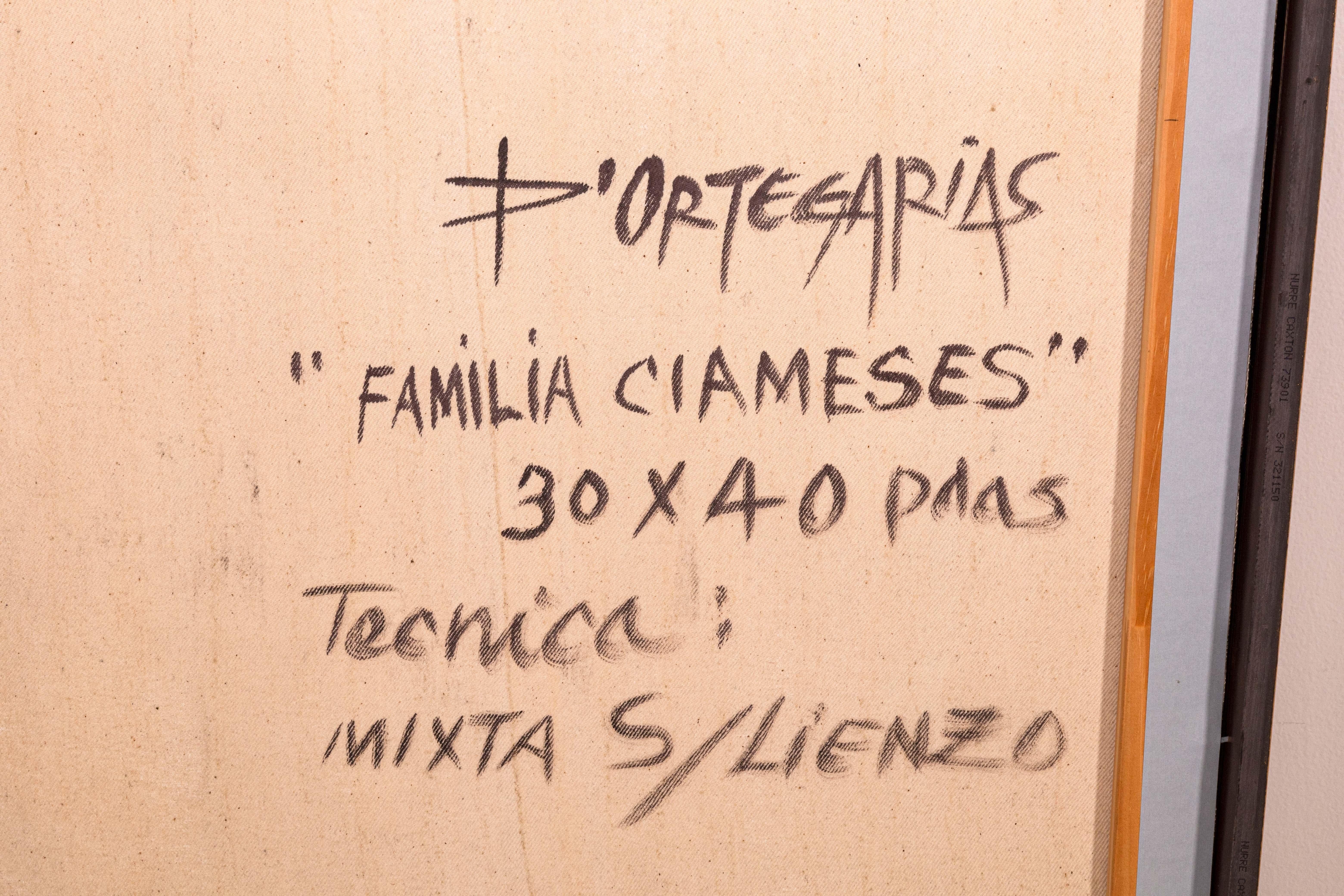 Pedro Ortegarias Familia Ciameses Pintura sobre lienzo en técnica mixta firmada 2005 en venta 9
