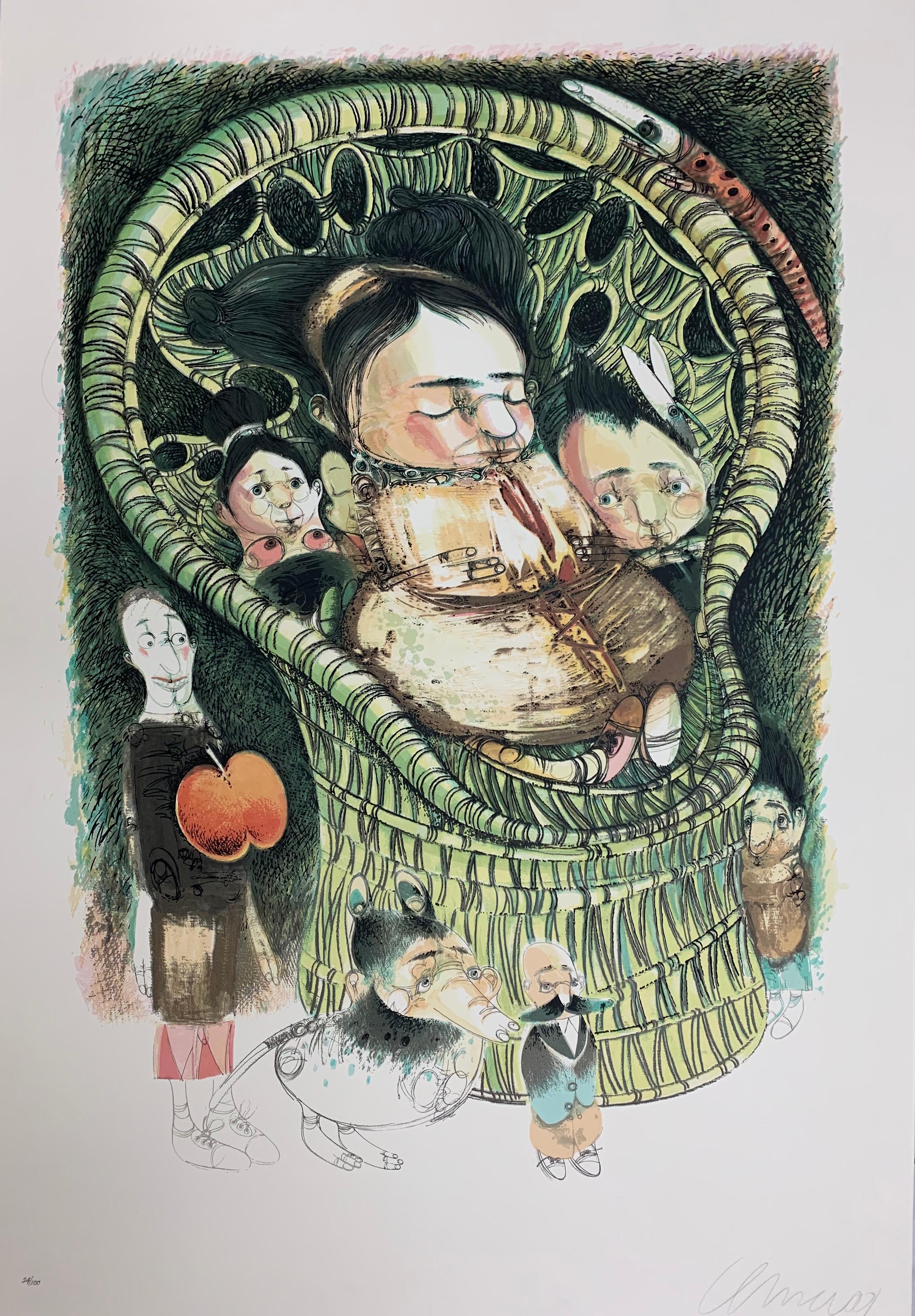Pedro Pablo Oliva
Sillon de Mimbre, 2001 
Serigraph on paper 
41 x 28 in