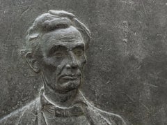 Portrait de Lincoln, sculpture en bronze en relief de Pedro Quesada Sierra