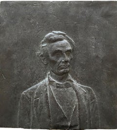 Portrait of Lincoln, bronze relief sculpture by Pedro Quesada Sierra