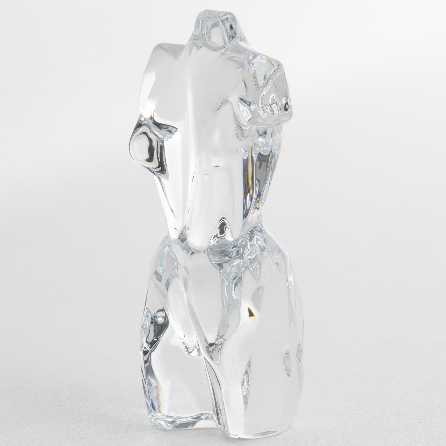 Pedro Ramírez Vázquez para Daum Escultura de Cristal Atenea Torso Cubista Femenino en Excelente estado para la venta en Atlanta, GA