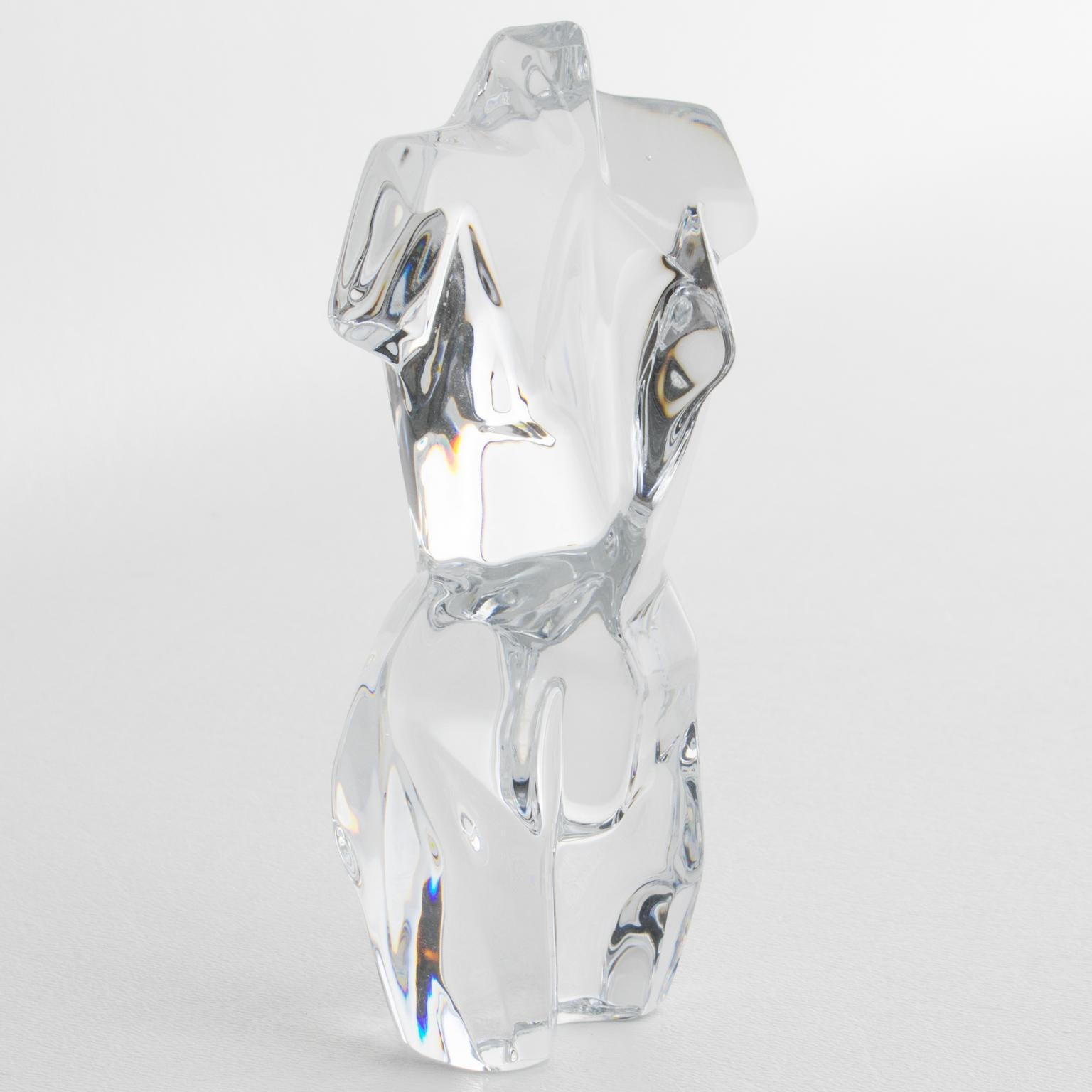 Pedro Ramírez Vázquez para Daum Escultura de Cristal Atenea Torso Cubista Femenino finales del siglo XX en venta