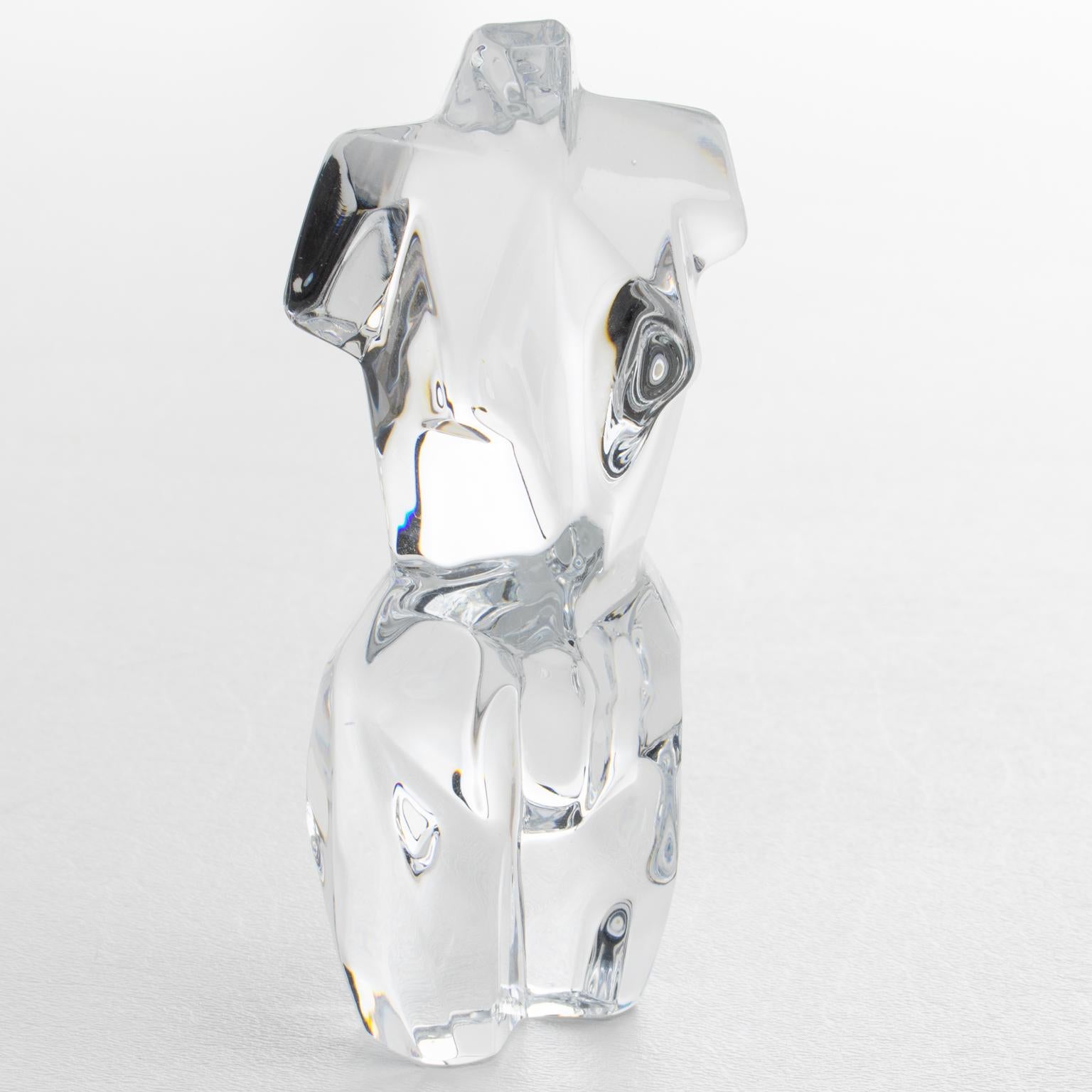 Pedro Ramírez Vázquez para Daum Escultura de Cristal Atenea Torso Cubista Femenino en venta 1
