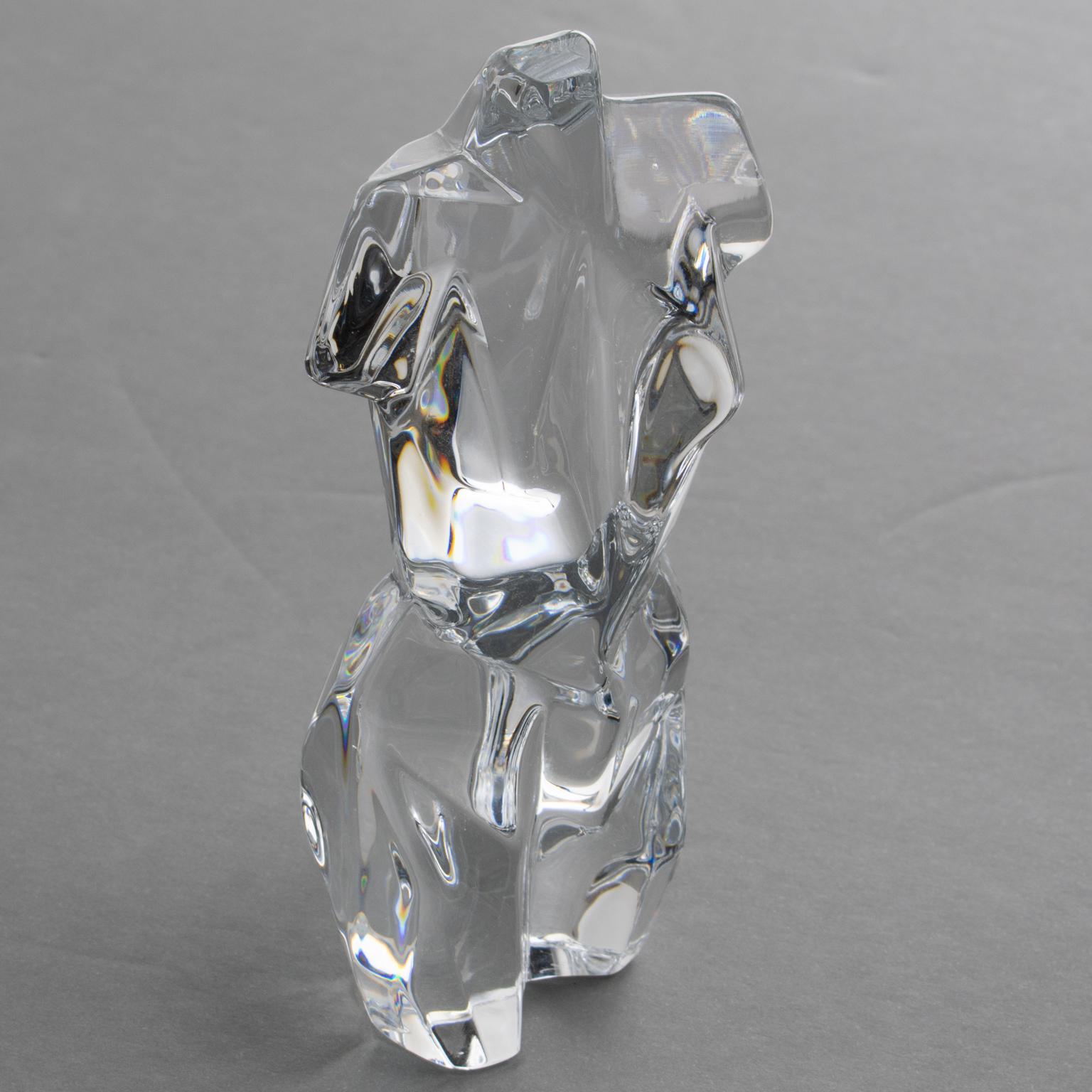 Pedro Ramírez Vázquez para Daum Escultura de Cristal Atenea Torso Cubista Femenino en venta 2